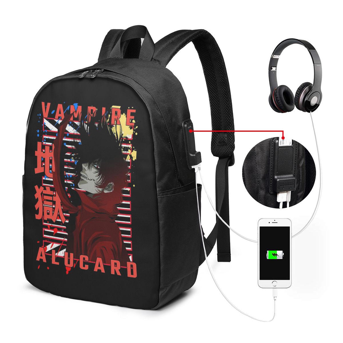 Backpacks - Рюкзак Alucard Hellsing Manga, дорожная сумка