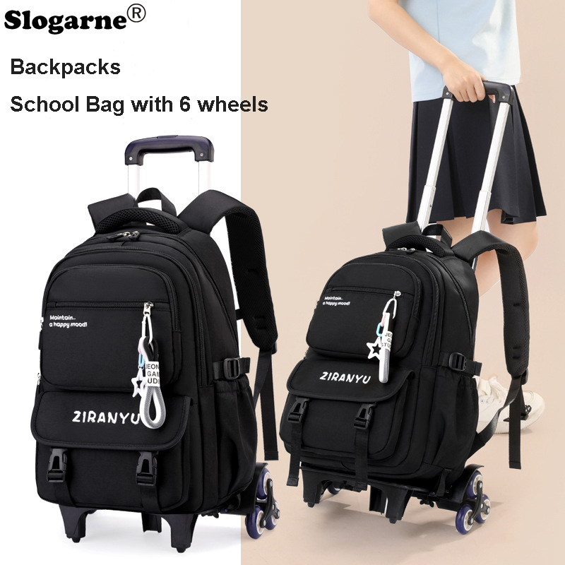 Foldable Rolling Luggage Bag - Школьный рюкзак-тележка для детей 2026 года,