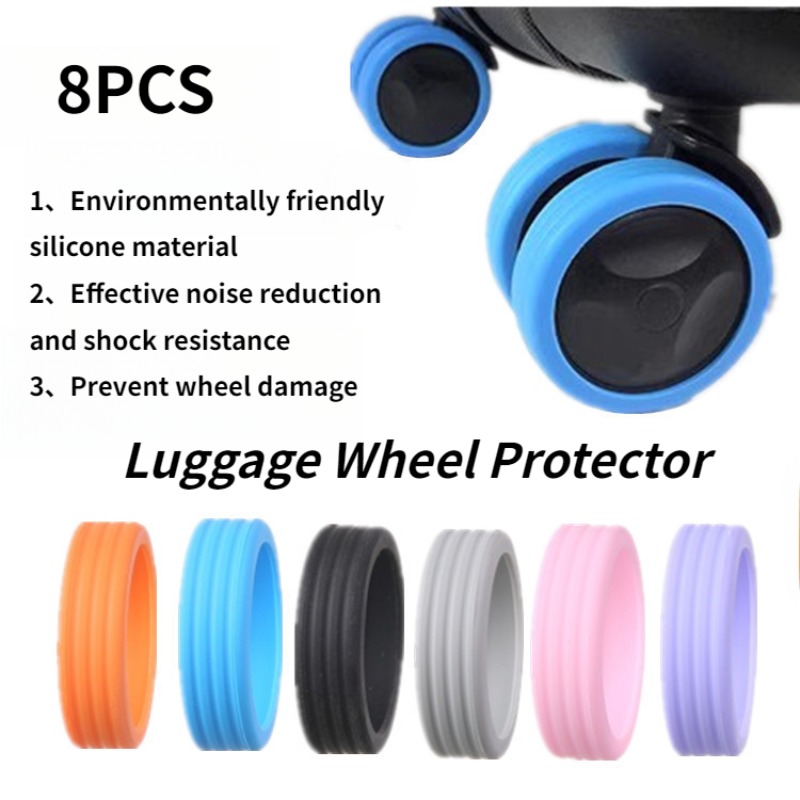Silent Replacement Luggage Wheels - 8 шт. бесшумных резиновых защитных чехлов