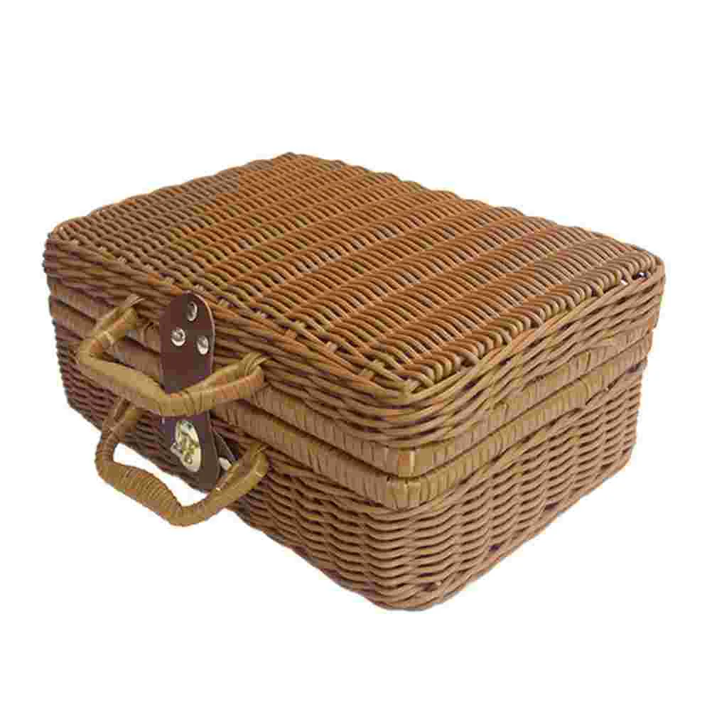 Retro Vintage Trunk Suitcase - Плетеный чемодан из ротанга в винтажном