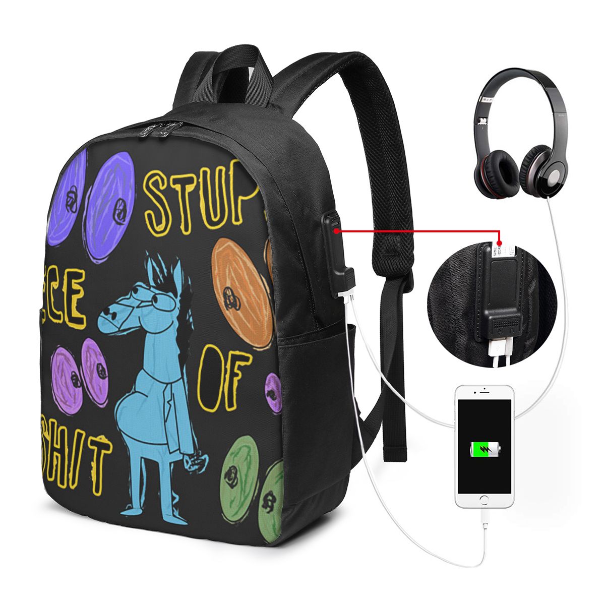 Travel Bags - Рюкзак с изображением персонажа Bojack Horseman,