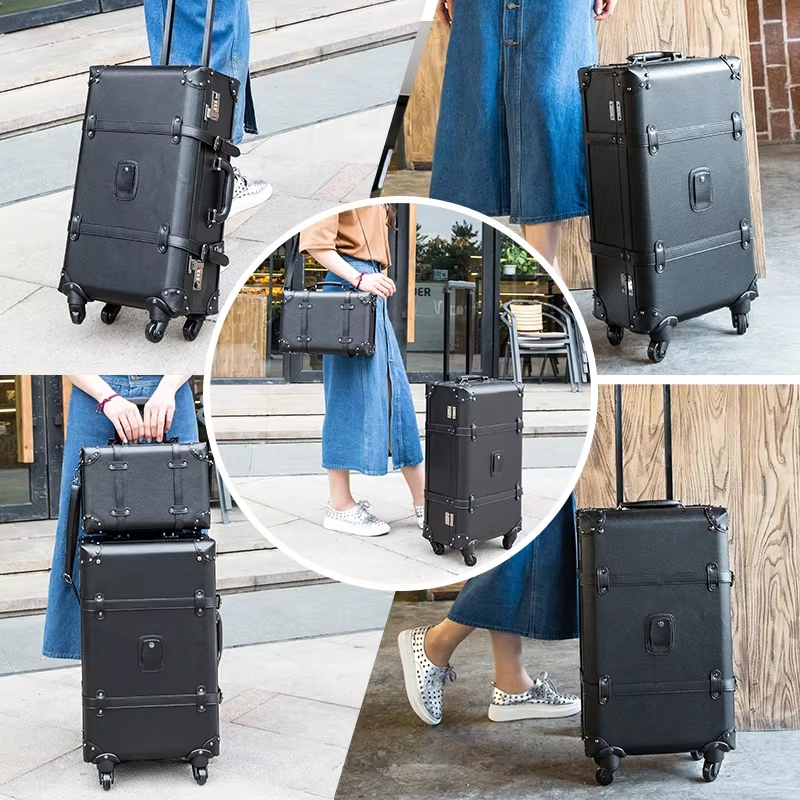 Новый ретро чемодан на колесик – обзор и цена Retro Vintage Trunk Suitcase