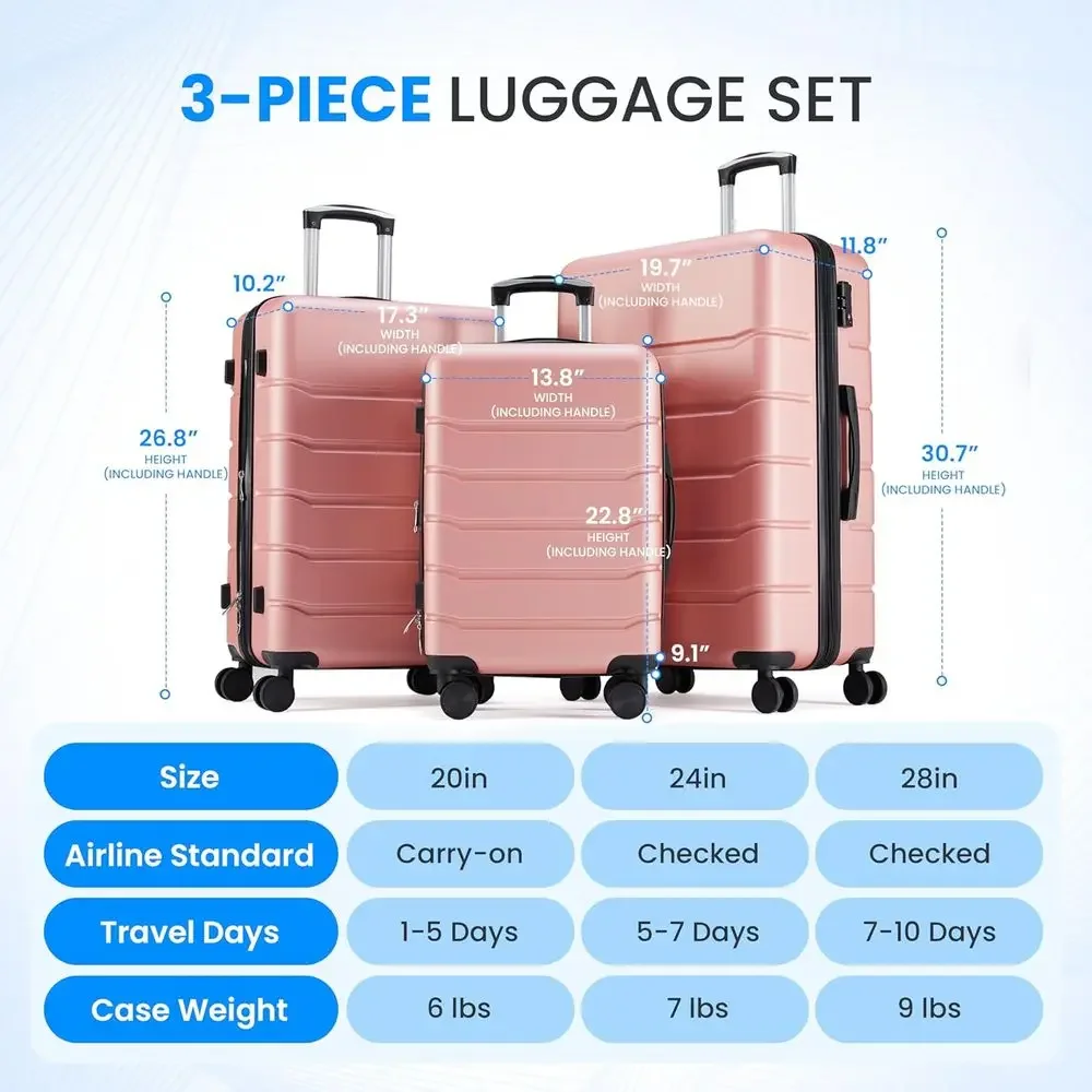 Набор из 3 больших чемоданов с – обзор и цена Expandable Hard Shell Luggage Set