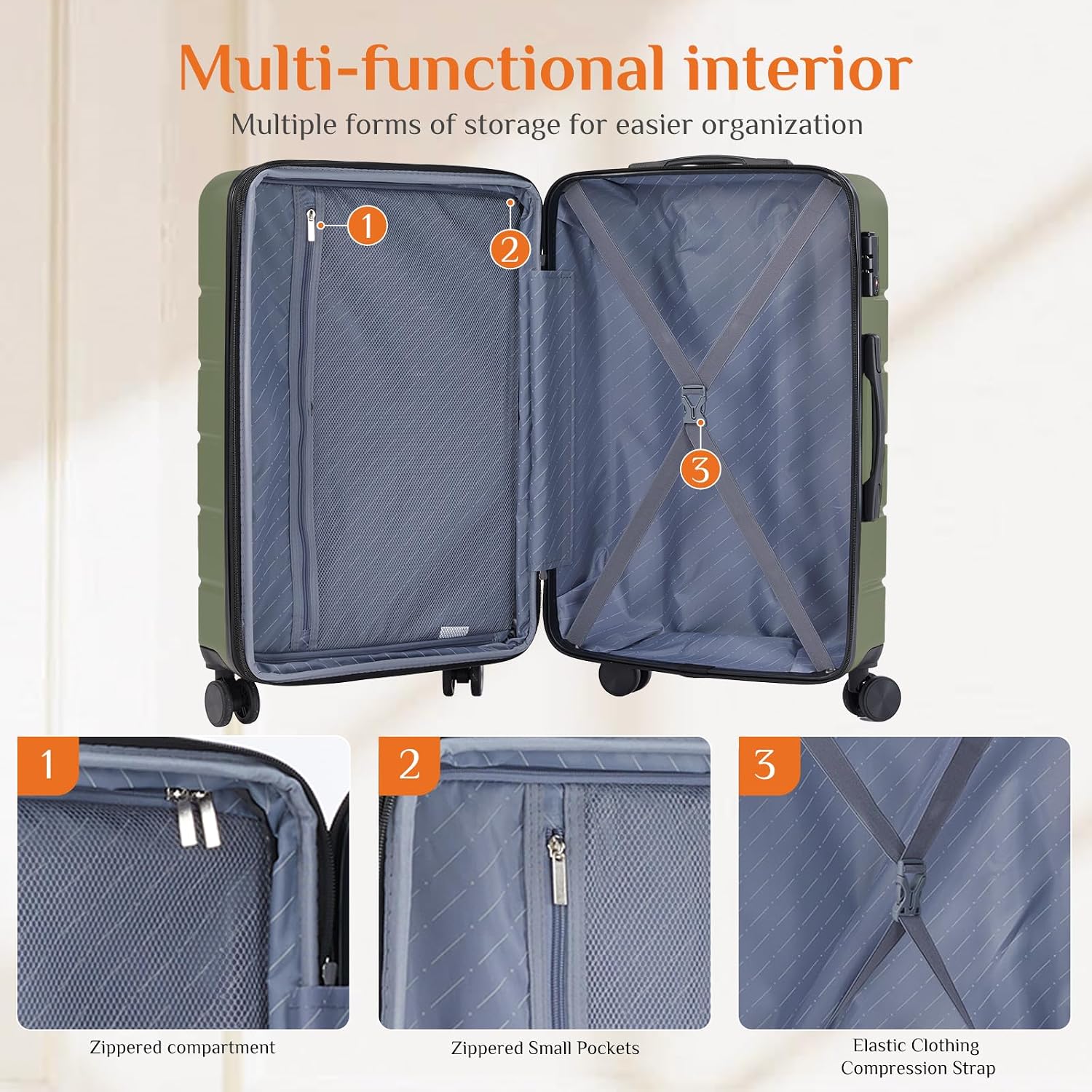 28-дюймовый чемодан для ручной – обзор и цена Expandable Hard Shell Luggage Set