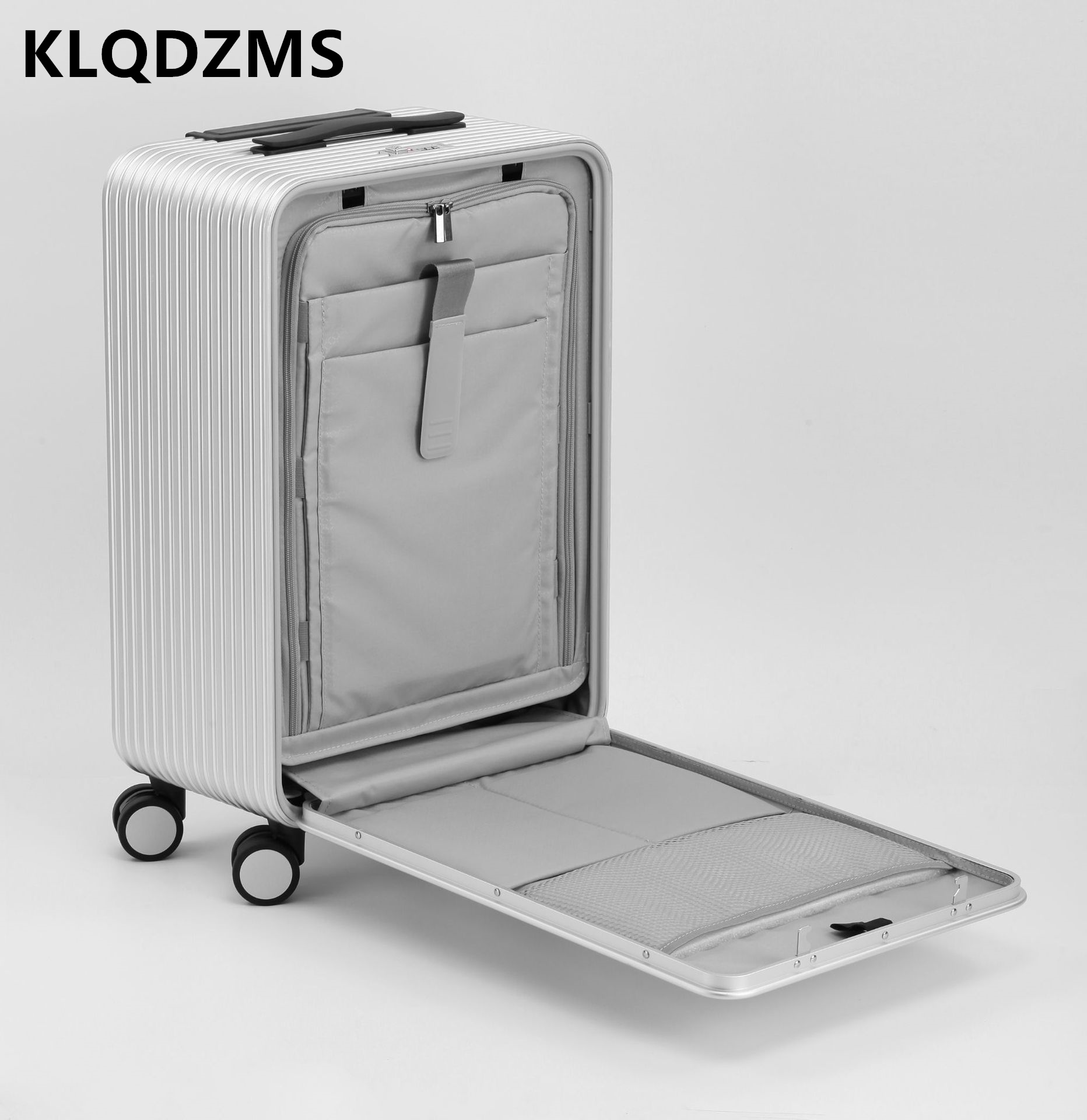 KLQDZMS Чемодан из алюминиевог – обзор и цена Front Opening Laptop Luggage 24 Inch