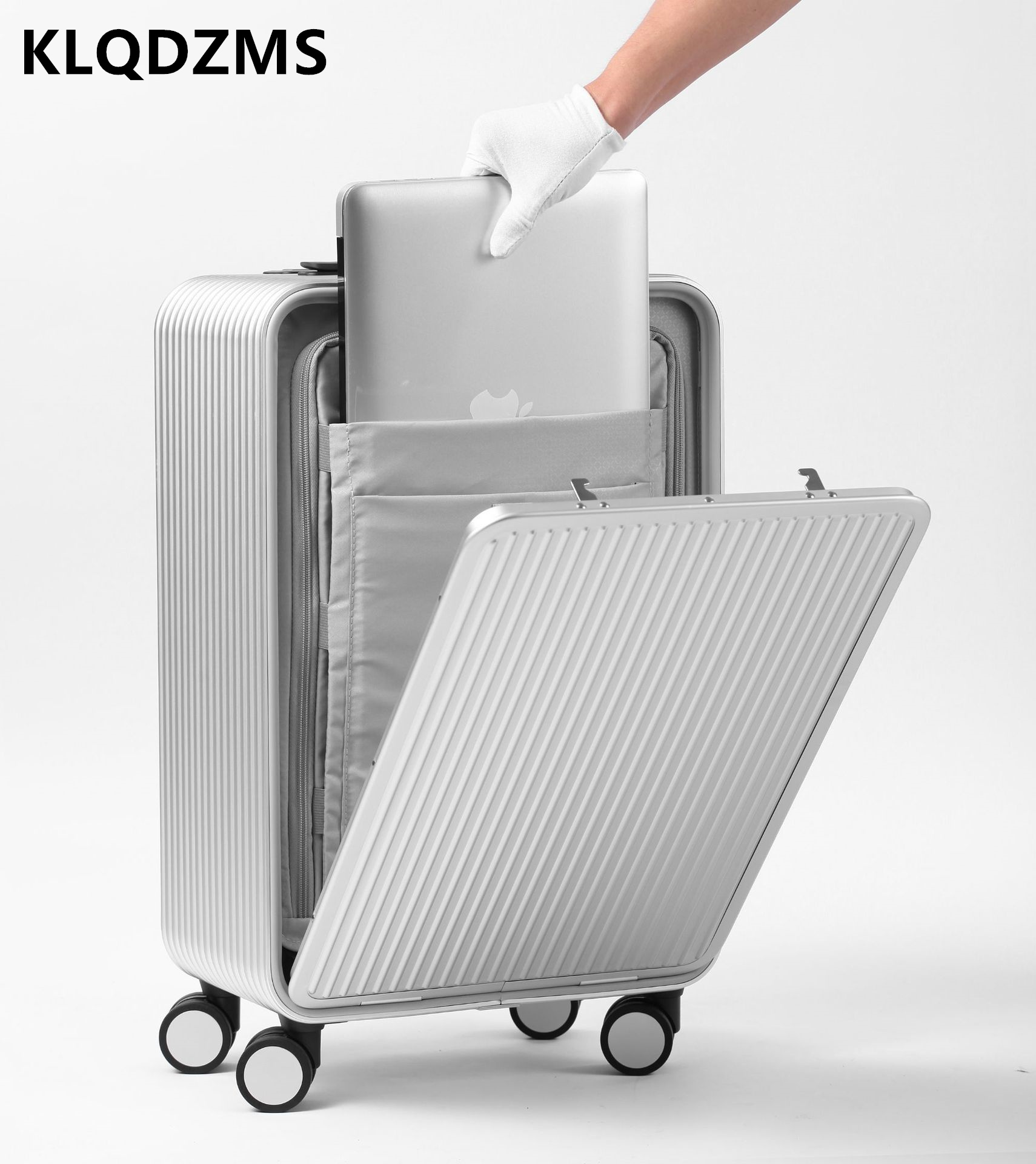 KLQDZMS Чемодан из алюминиевог – обзор и цена Front Opening Laptop Luggage 24 Inch